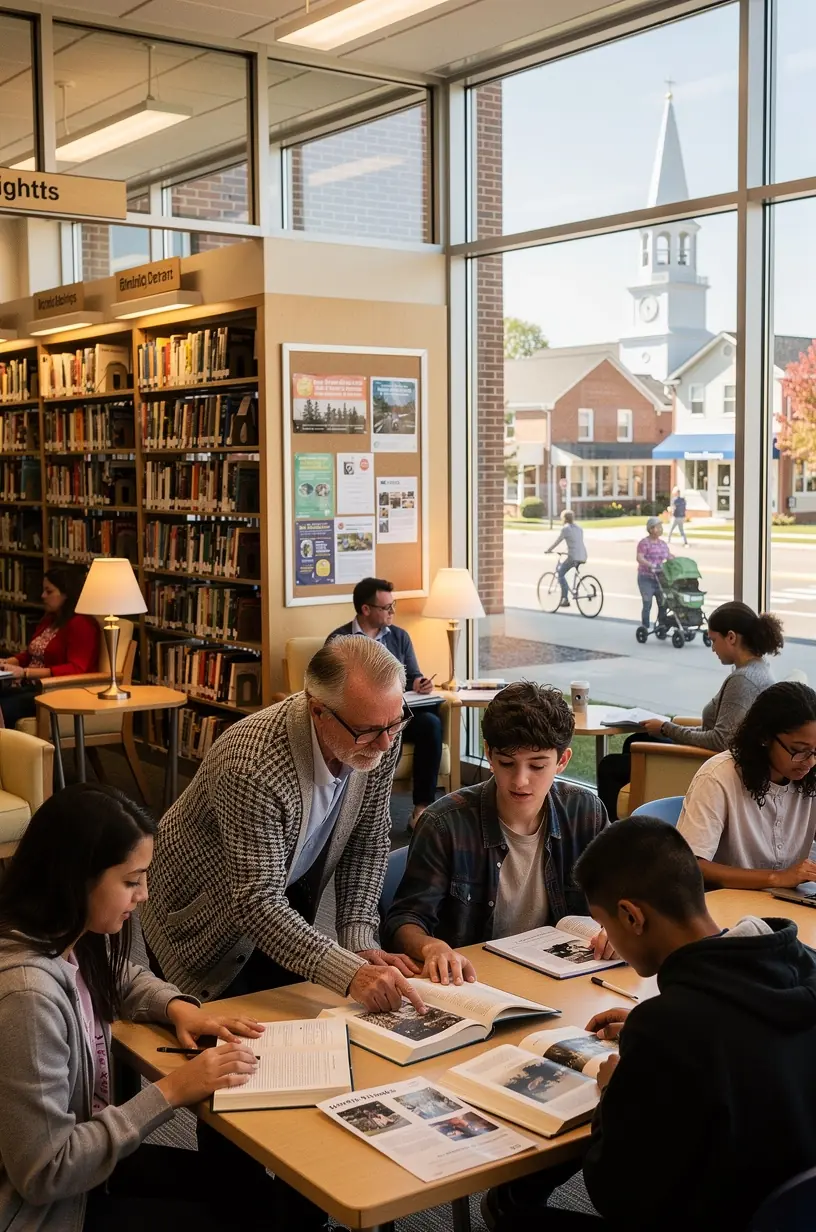 Community members participating in a neighborhood clean-up event.